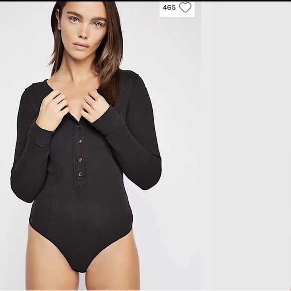 Free People Frankie Bodysuit Black Size Small - Picture 2 of 8